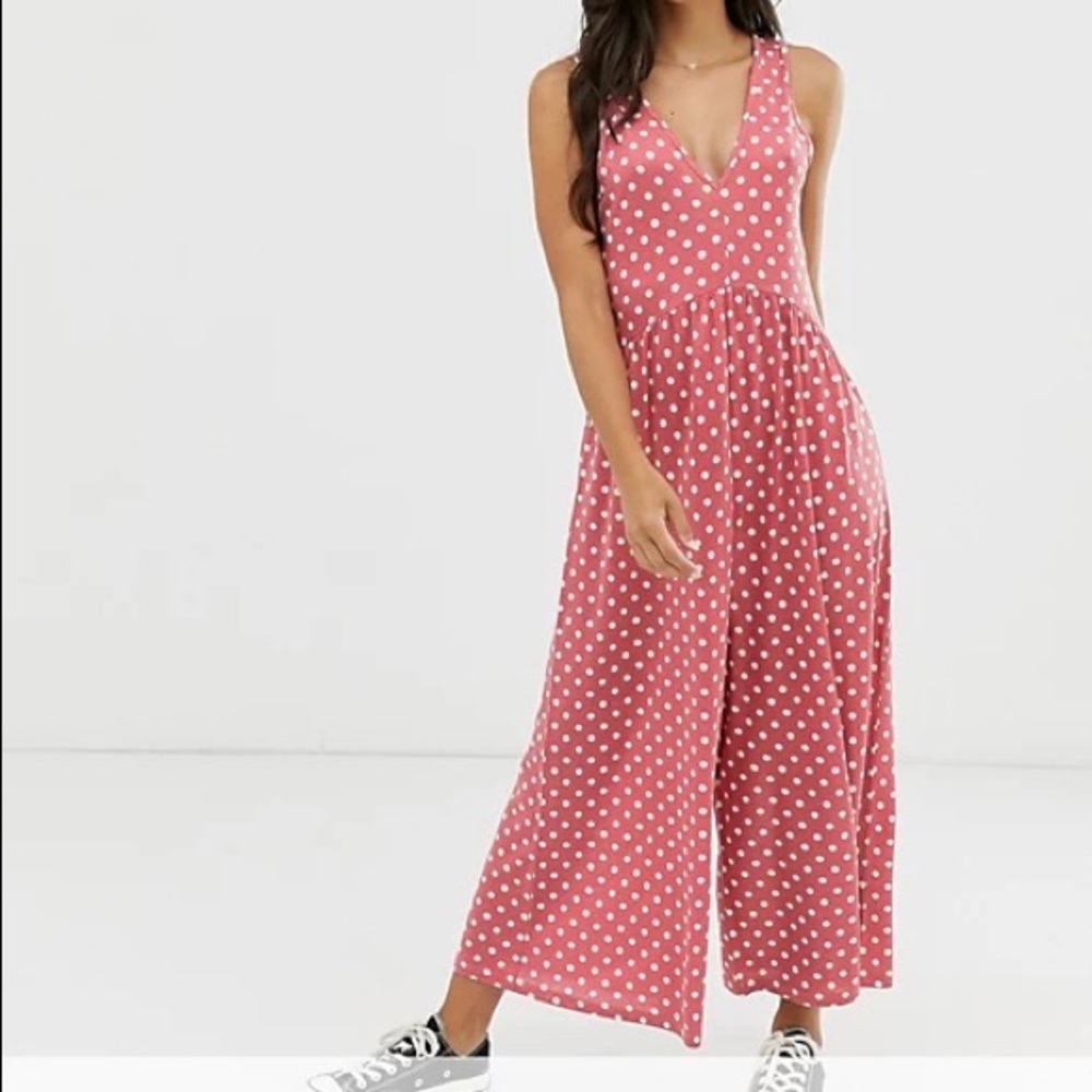 Pink polka dot jumpsuit